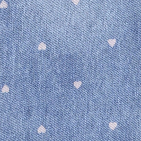 Carter’s Oshkosh Heart Print Denim Overalls 100% Cotton Adjustable Straps 18M - Picture 2 of 10